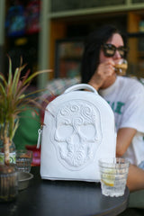 White Backpack Skull