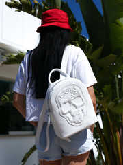 White Backpack Skull