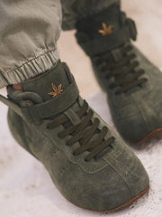 Olive Sneakers Sotto Pelle