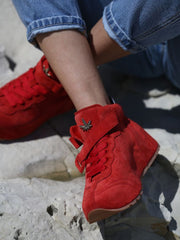 Red Sneakers Sotto Pelle