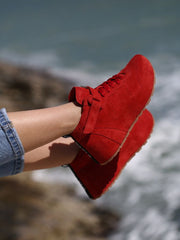 Red Sneakers Sotto Pelle