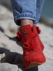 Red Sneakers Sotto Pelle