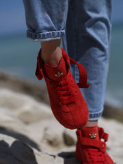 Red Sneakers Sotto Pelle