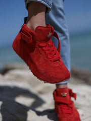 Red Sneakers Sotto Pelle