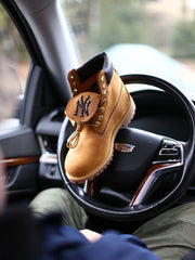 Custom “Queensbridge Bubblegum” Boots – NYC Hip-Hop Culture Edition