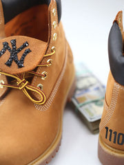 Custom “Queensbridge Bubblegum” Boots – NYC Hip-Hop Culture Edition