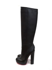 High-Heel Black Leather Boots Milena